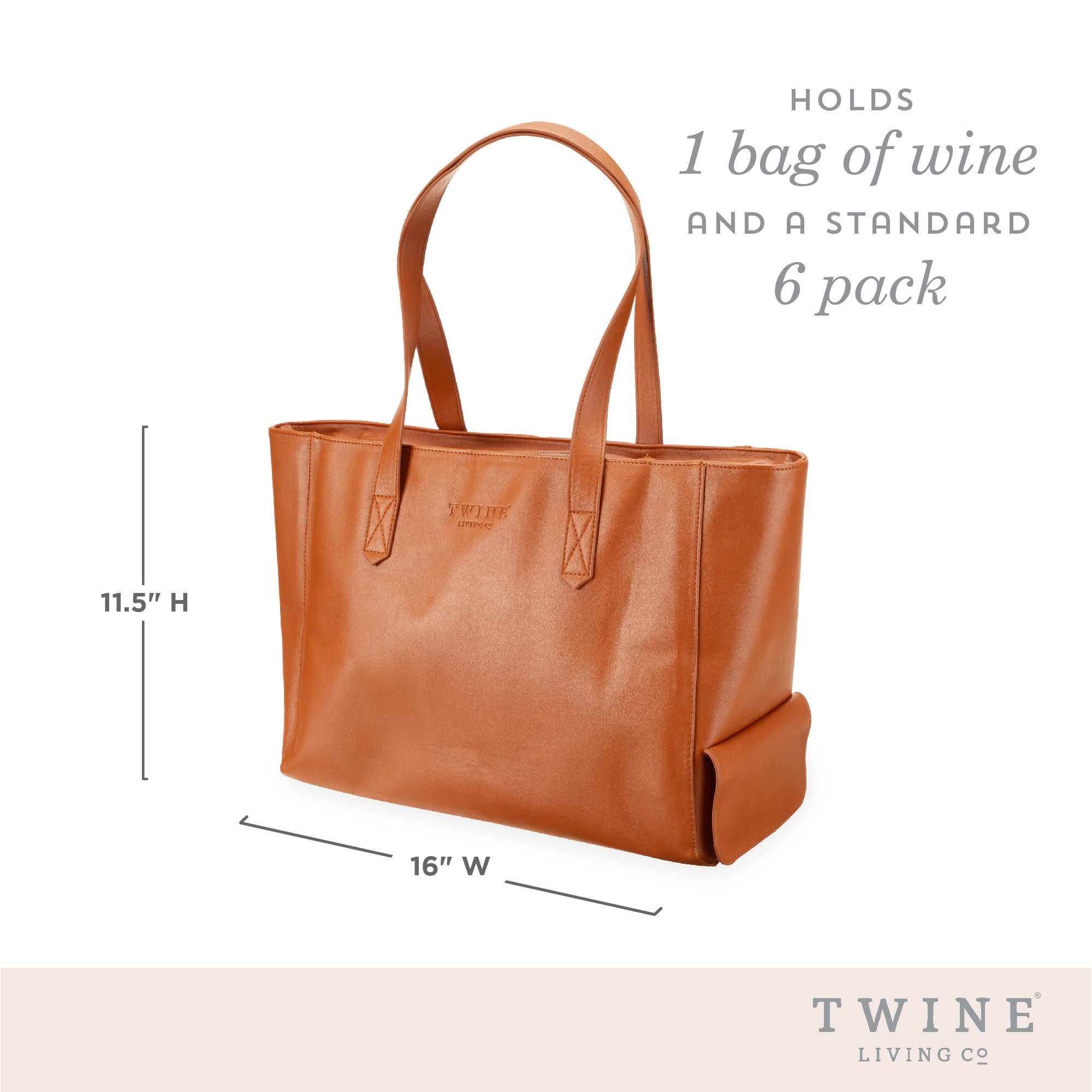 Twine - Wholesale Wine Tote - Faux Leather Insulated Wine Tote5