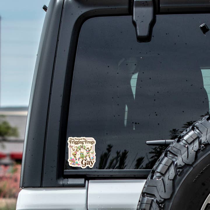 Juju and Moxie - Wholesale Sticker - Funny LGBTQ Frog Pride Humor Buff High Quality Vinyl Sticker3