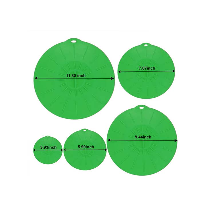 Vigor Path - Wholesale Drink Lids - Set of 5 Silicone Lids - Includes 5 Sizes(XS, S, M, L, XL) BPA-Free (Green)1