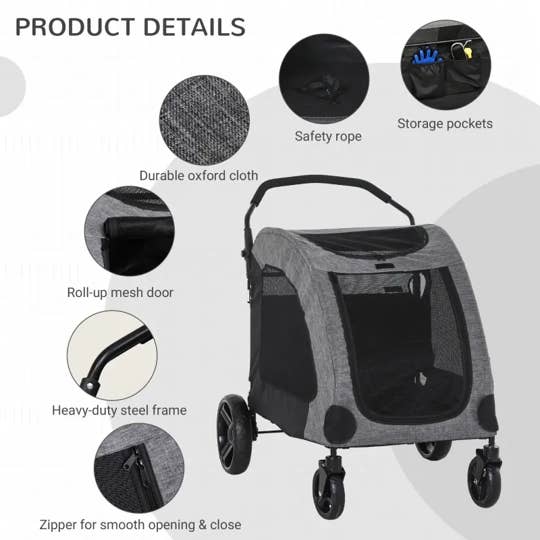 Furr-Baby Gifts - Wholesale Pet Carrier - Cat/Dog - Foldable Pet Stroller with Storage Pocket11