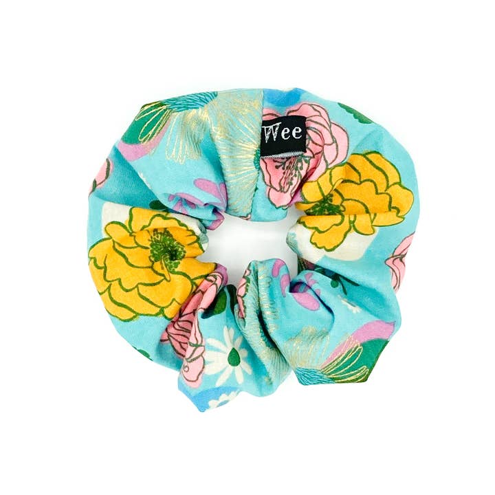 Wee Joys - Wholesale Scrunchie - Women's - Rightsized Scrunchie | Retro Metallic Floral