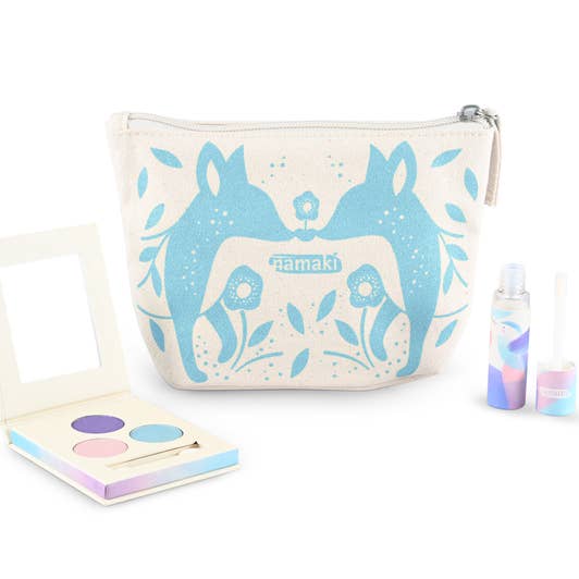 Namaki Cosmetics - Wholesale Makeup/Cosmetic Bag - H.2- Blue Fox glitter case1