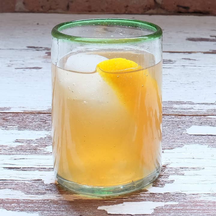 Green Rim Juice Glass, Drinkware, Glassware for wholesale by Sobremesa