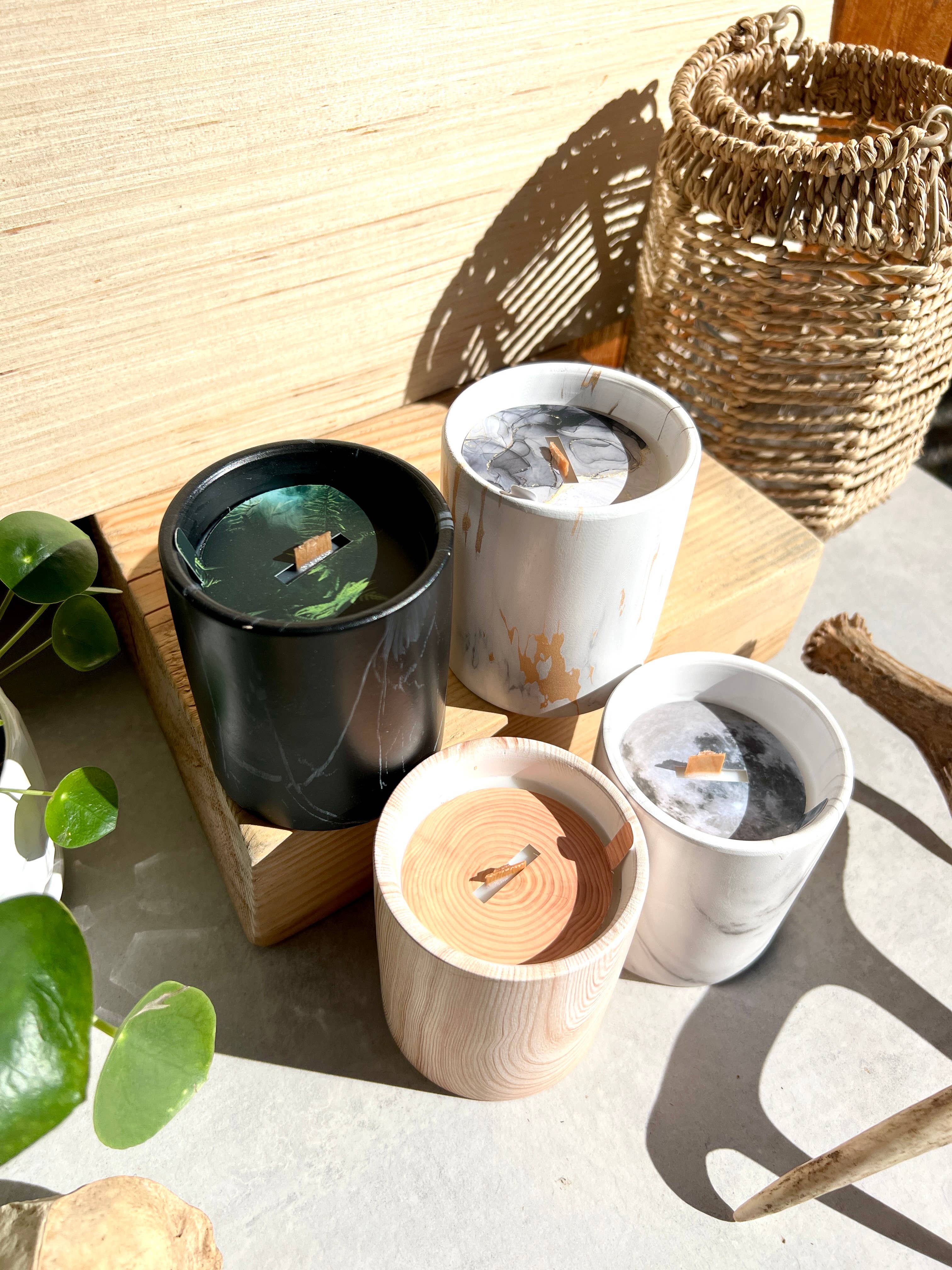 The Sacred Wild Candle Co - Wholesale Jar/Filled Candle - Biophilia: Black Marble /Ceramic Forest Floor Scented Candle9