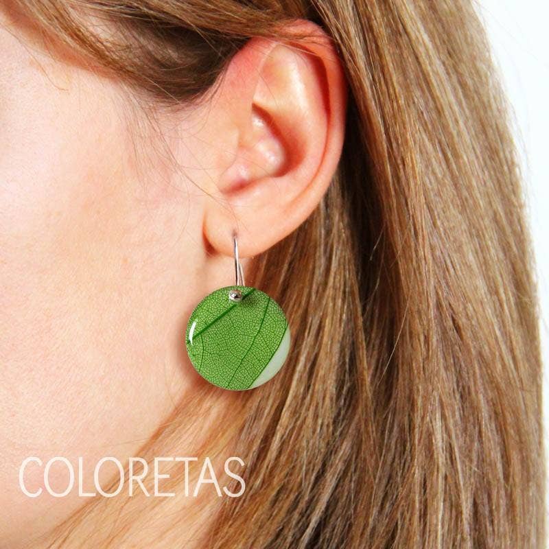 coloretas - Wholesale Dangle Earrings - Green Leaf Hook Earrings0