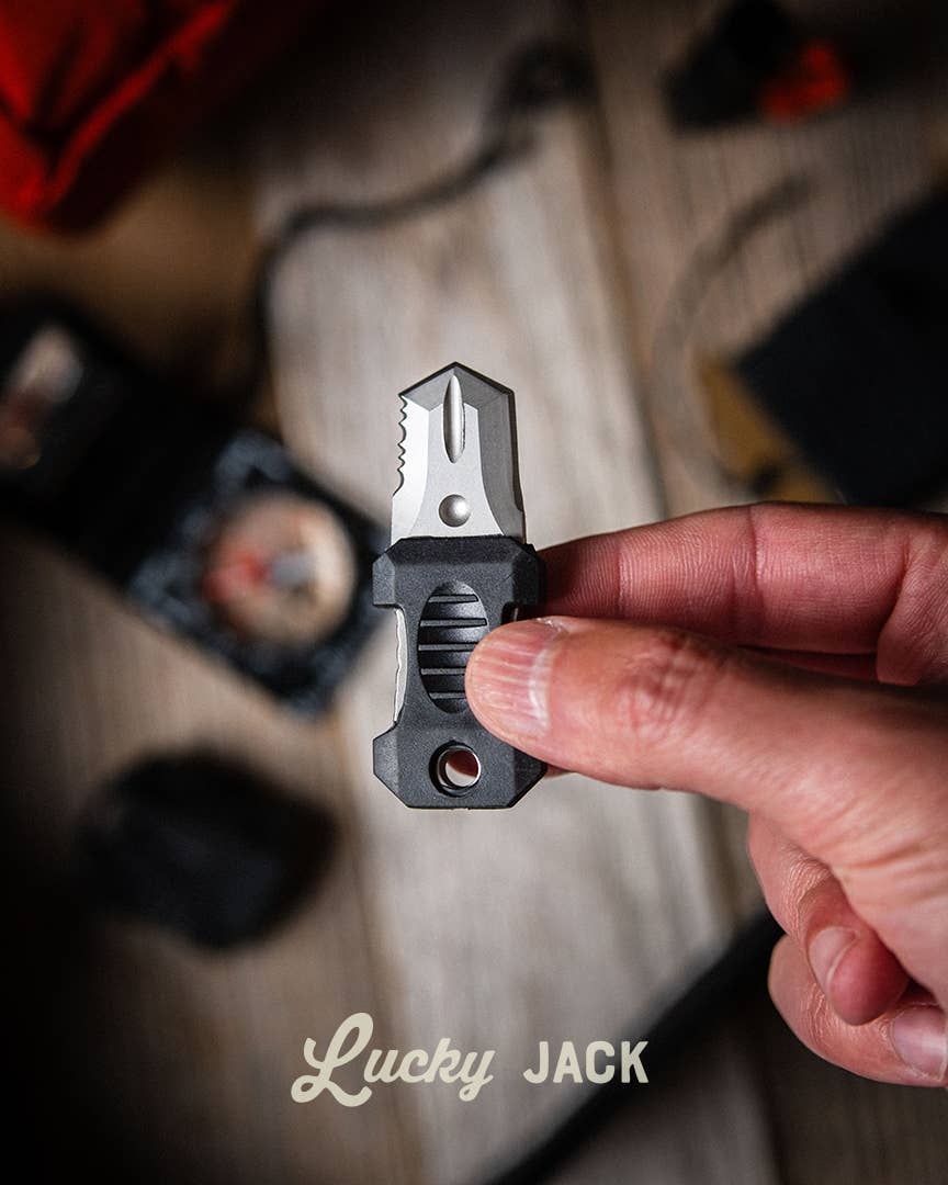 Lucky Jack - Wholesale Pocket Knife/Holder - Compact Cutting Tools – MOLLE-Compatible (2-Pack)1