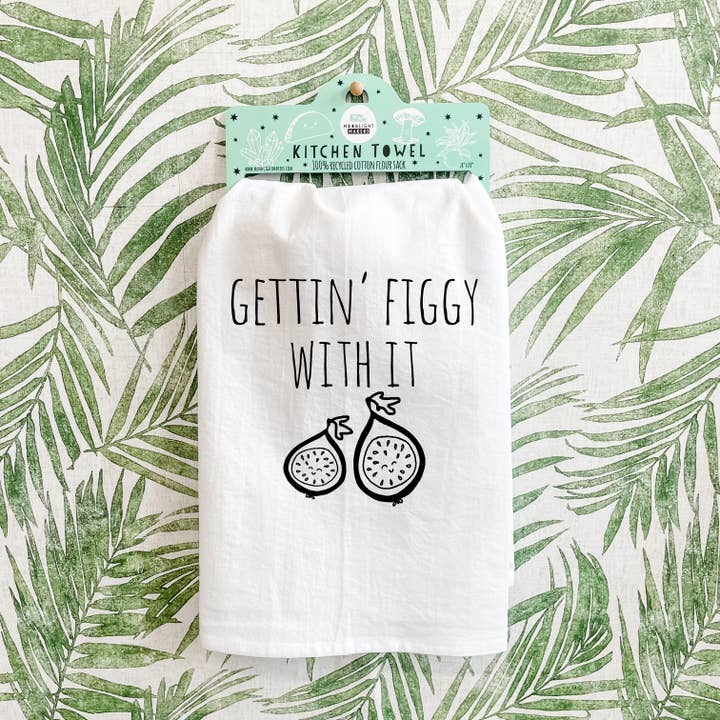Moonlight Makers - Wholesale Tea Towel - Gettin' Figgy With It - Kitchen Towels 12