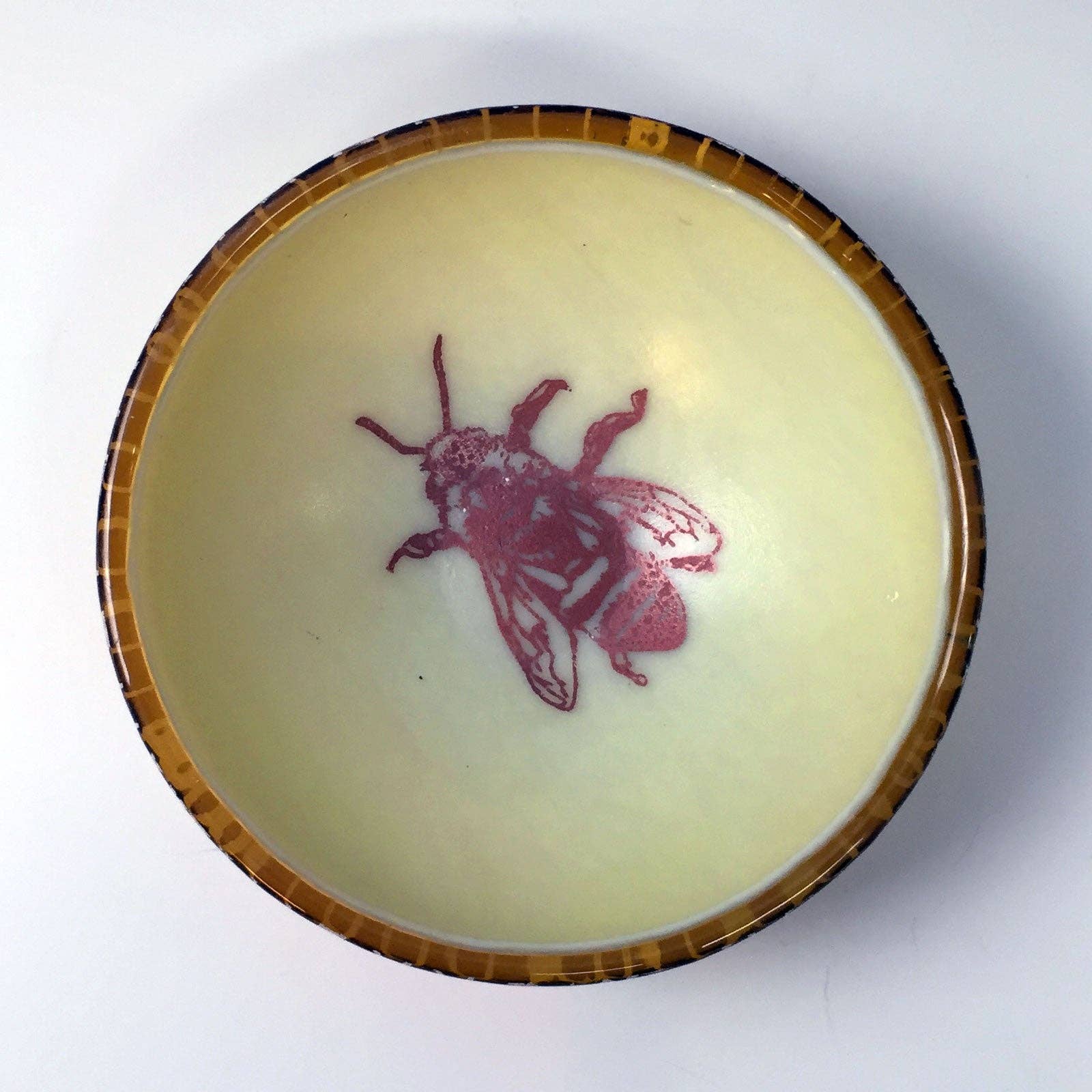 Kiku Handmade | Contemporary Fused Glass Home Goods - Wholesale Bowl - Honeybee Fused Glass 5" Small Bowl2