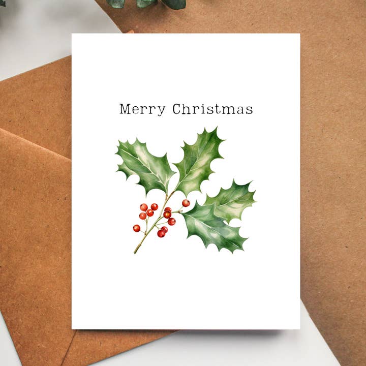 Balsam Paper Co - Wholesale Christmas Card - Boho Christmas Card - Christmas Poinsettia Greeting Card0
