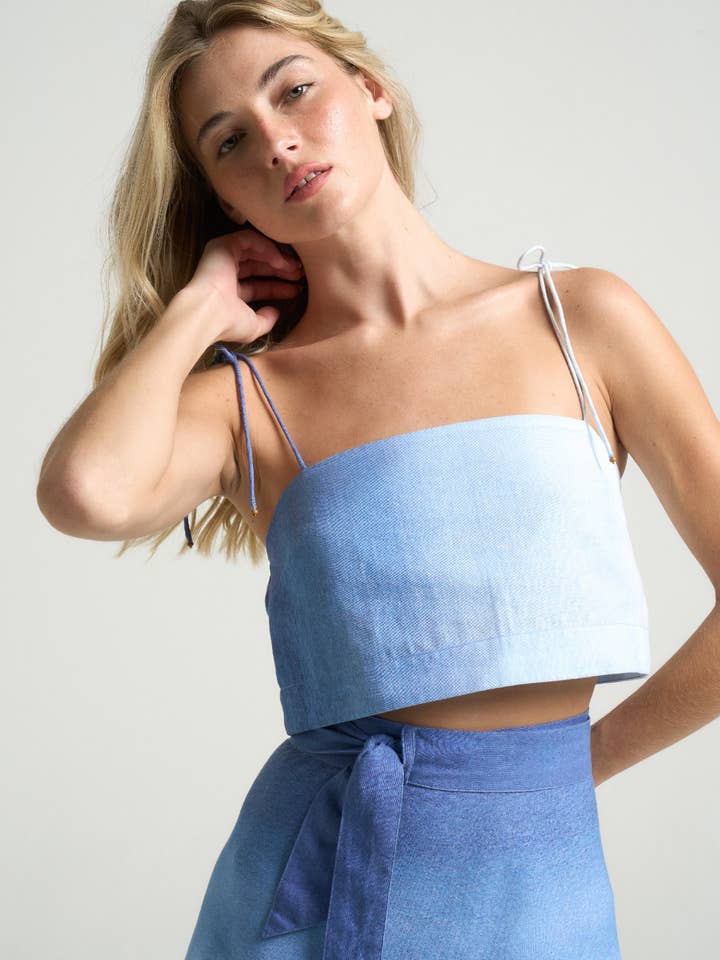 Tie Crop Top Sunrise for wholesale by SIGAL