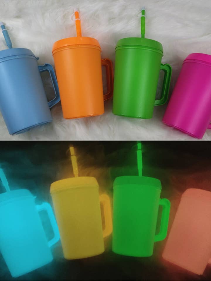 GLOW IN THE DARK UV 34oz HIP SIPS Mug Blank for wholesale by Scratch Decor