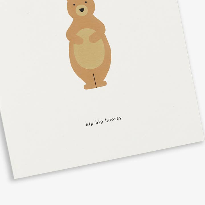 Kartotek Copenhagen – wholesale Birthday card – Greeting Card // Birthday Bear (hip hip hooray)1