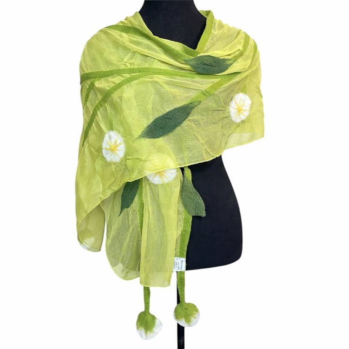 Felt Scarf Sheer Flora for wholesale by Hamro Village