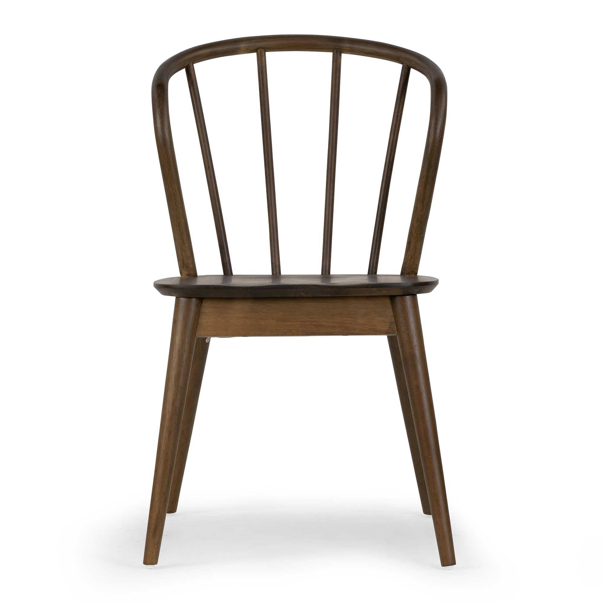 Glamour Home - Vente Chaises - Ensemble de 2 chaises de salle à manger Windsor en bois d'hévéa noyer azur4