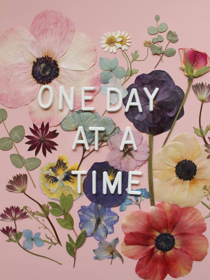 One Day at a Time Pressed Flower Print for wholesale by Framed Florals