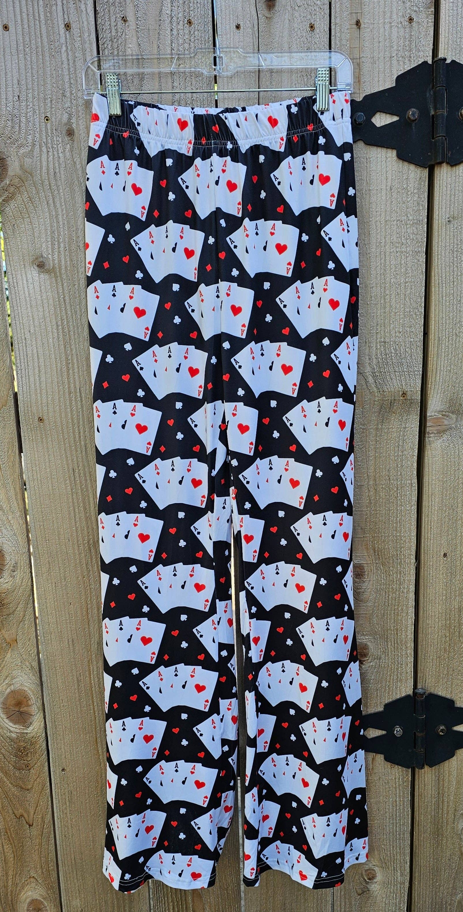 White Vegas Casino Gambling Flare Pants for wholesale on Faire8