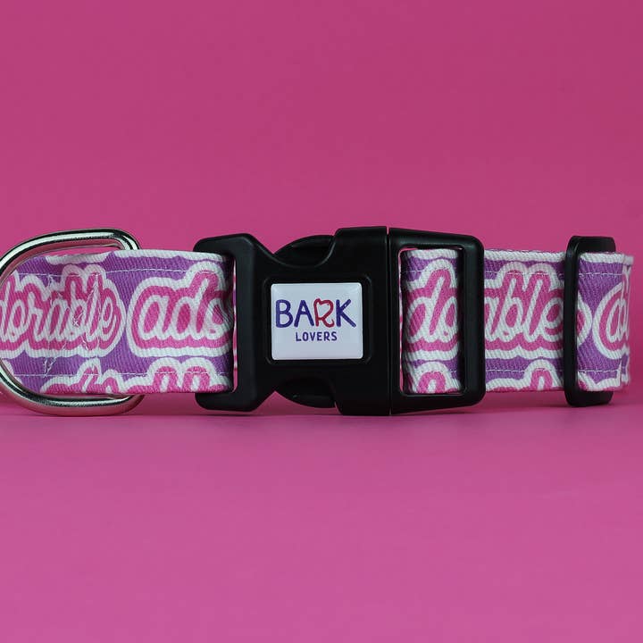 Schattige roze en paarse hondenhalsband 1,5"/3,8 cm breed voor wholesale door Bark Lovers
