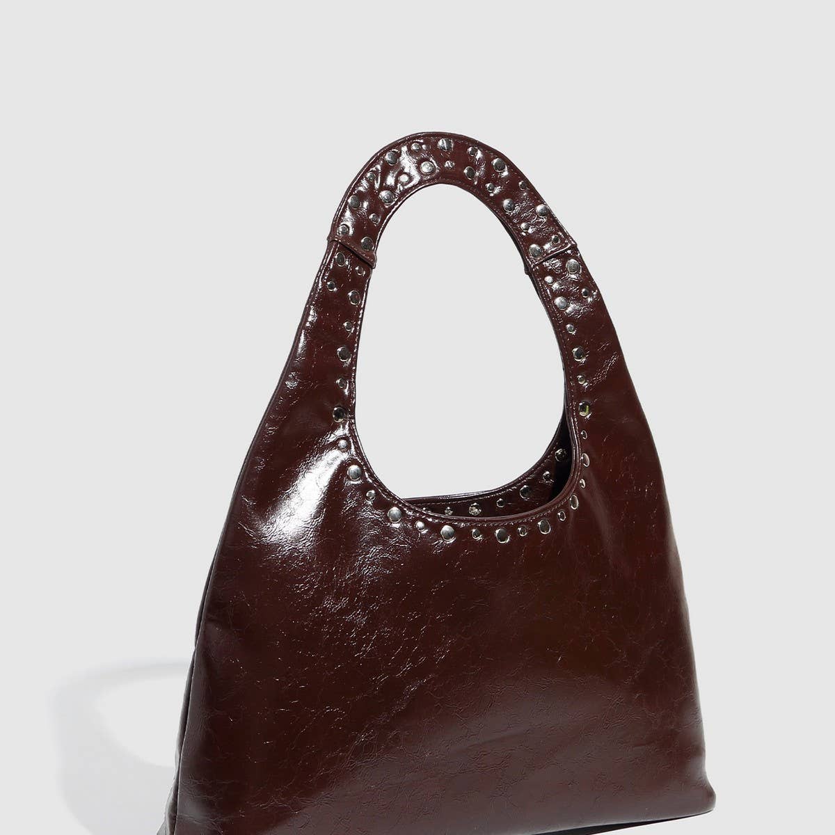 Brown Vintage Punk Studded Large Tote Shoulder Bag_CWAB5687 for wholesale on Faire1