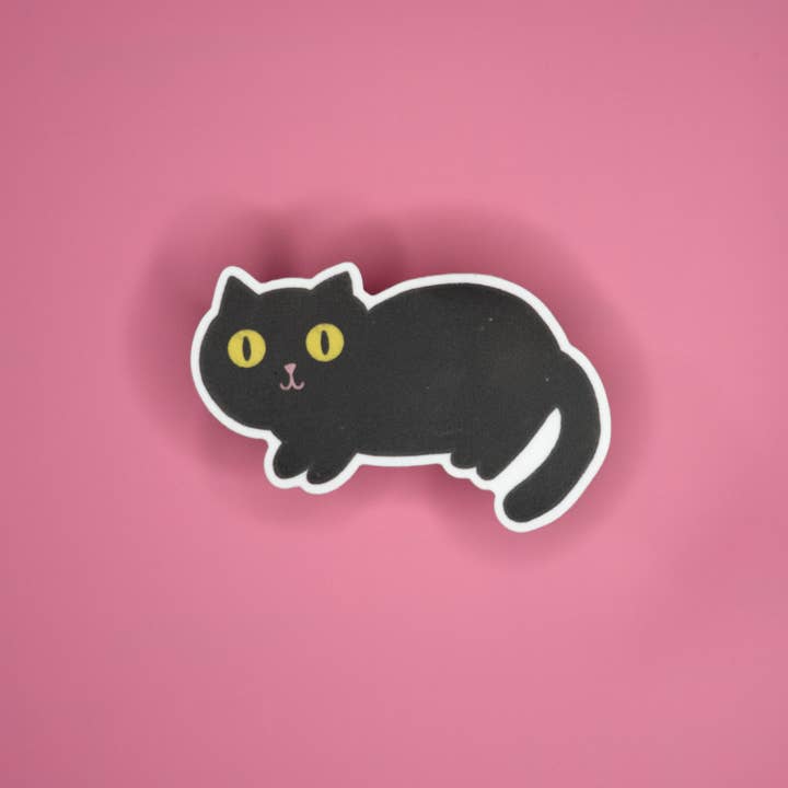 Sticker Vinyle Chat Noir pour la vente par Beautifully Regular