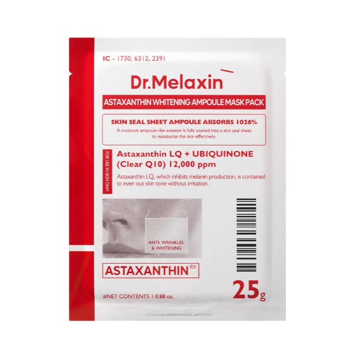 Dr.Melaxin Astaxanthin Whitening Ampoule Mask Pack 5 Sheets for wholesale by K Motives Beauty
