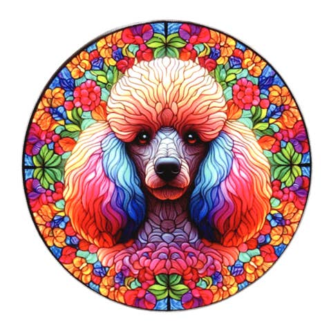 Poodle Stained Glass Effect Coaster for wholesale by Dogcrafts