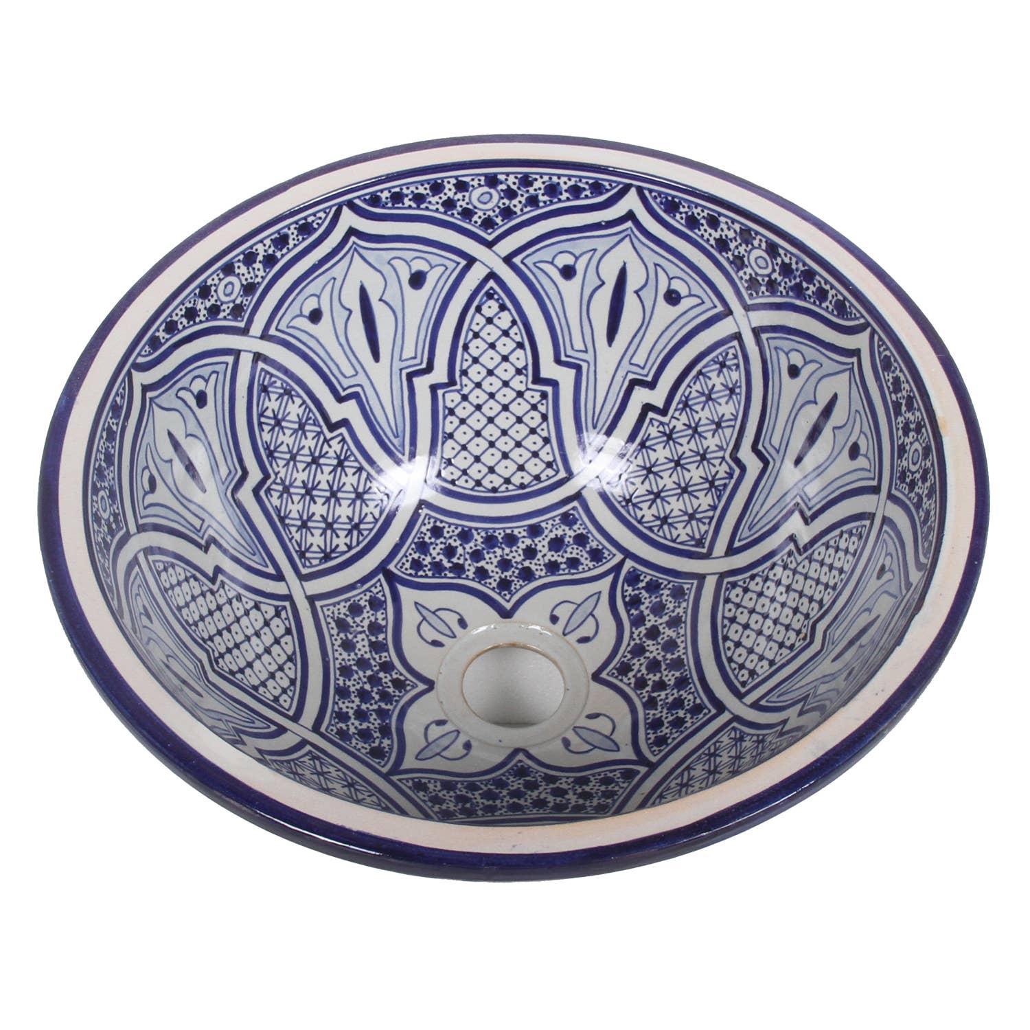 Casa Moro - Wholesale Bathroom Accessory Set - Moroccan ceramic washbasin Fes93 Ø93 cm handpainted1