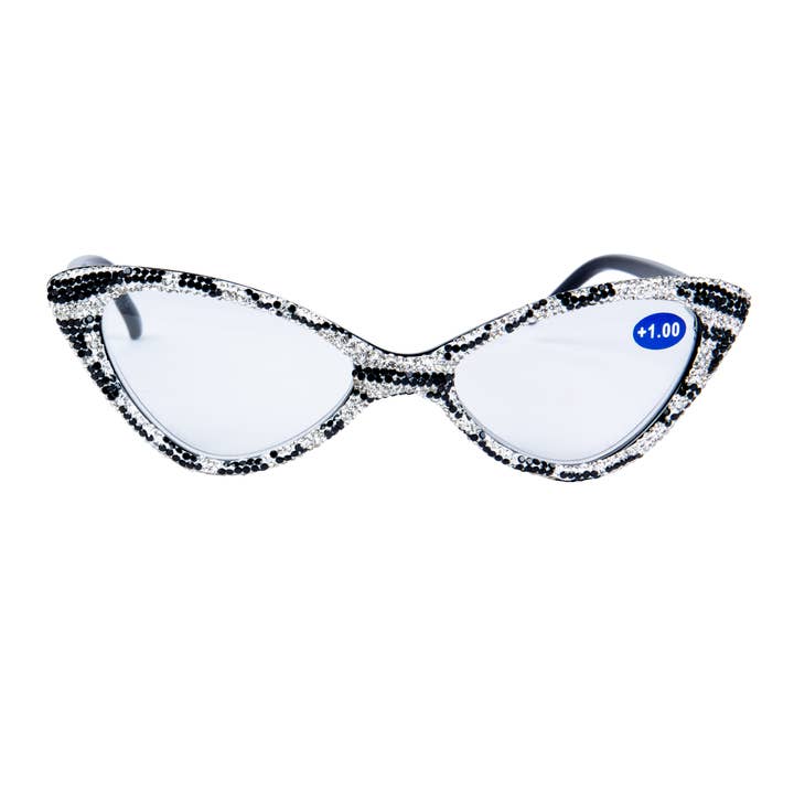 Ole - Wholesale Eyeglasses - Women's - Handmade Zebra Printed Rhinestone Readers Eyeglasses