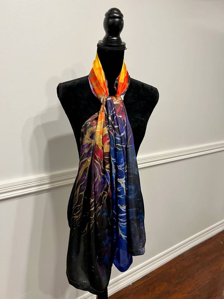 Tree of Life -100% Polyester (Shamoze Silk / Art Silk) Scarf for wholesale by Toronto Art Gallery
