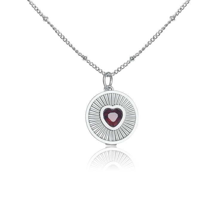 Ruby Heart Lip Balm Necklace in Stainless Steel for wholesale by Get Balmy - USA