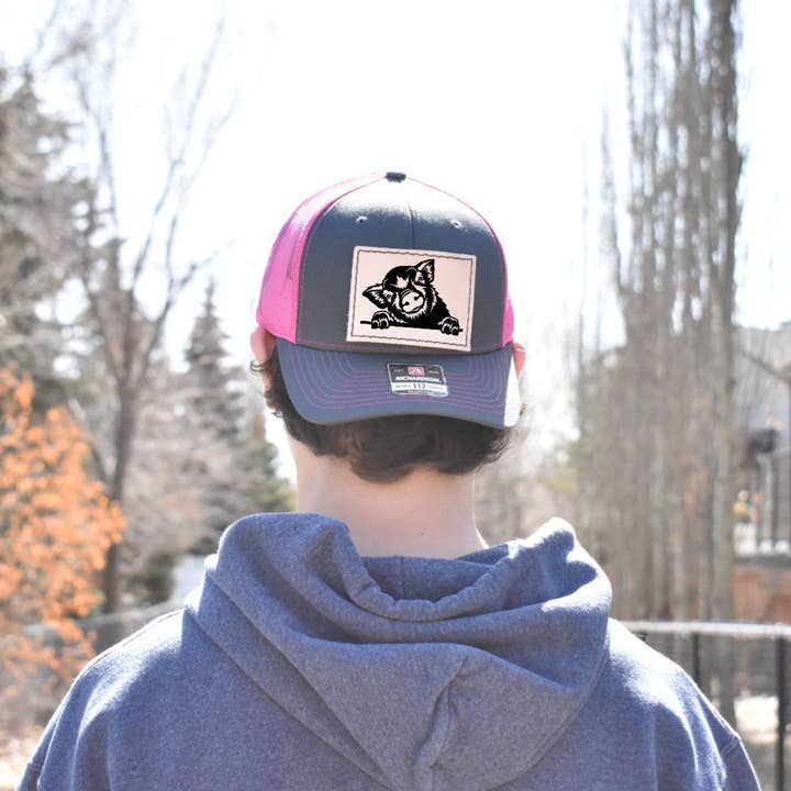 Prairie Buffalo - Wholesale Trucker Hat - Unisex - Trucker Hat - Piglet Leather Hat Patch