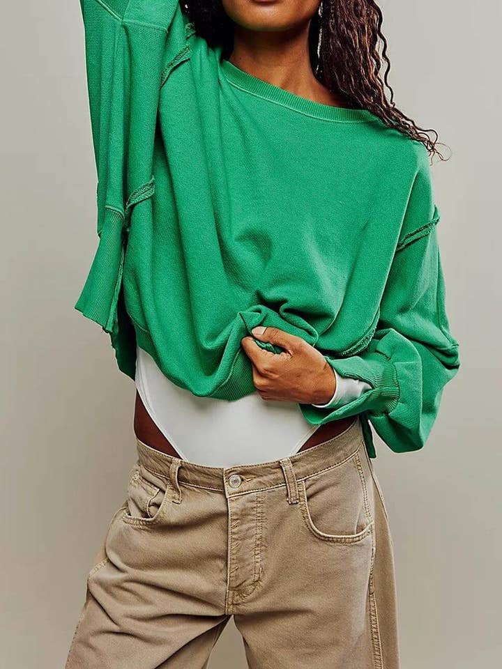 Dipped Shop - Wholesale Hoodie - Women's - Solid Color Round Neck Split Hoodies DPH1638