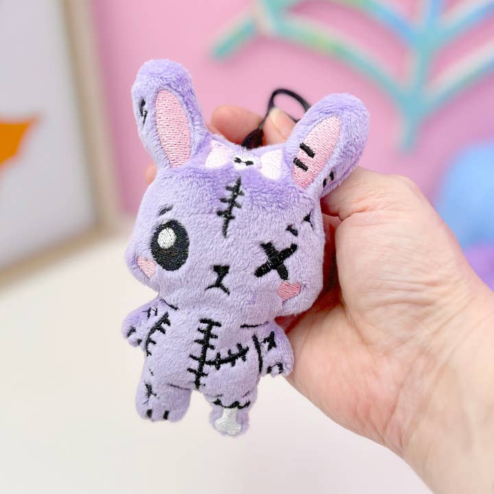 Creepy Cute Gurokawa Dead Bunny Plush Bag Charm Keychain  for wholesale by Kawaii Hair Candy
