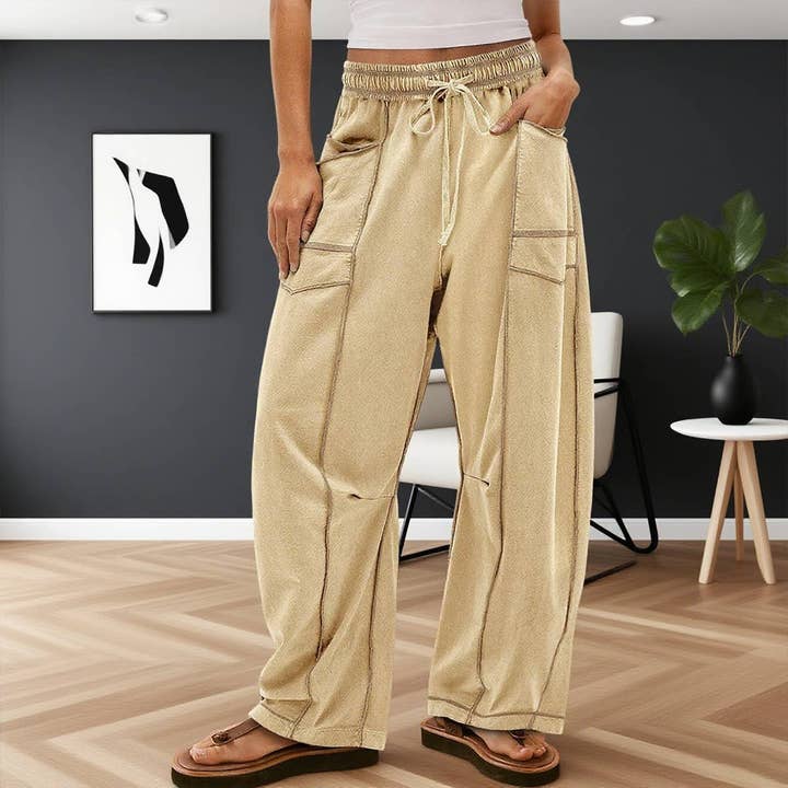 Casual Stretched-Waist Drawstring Sweatpants for wholesale by Lovenne