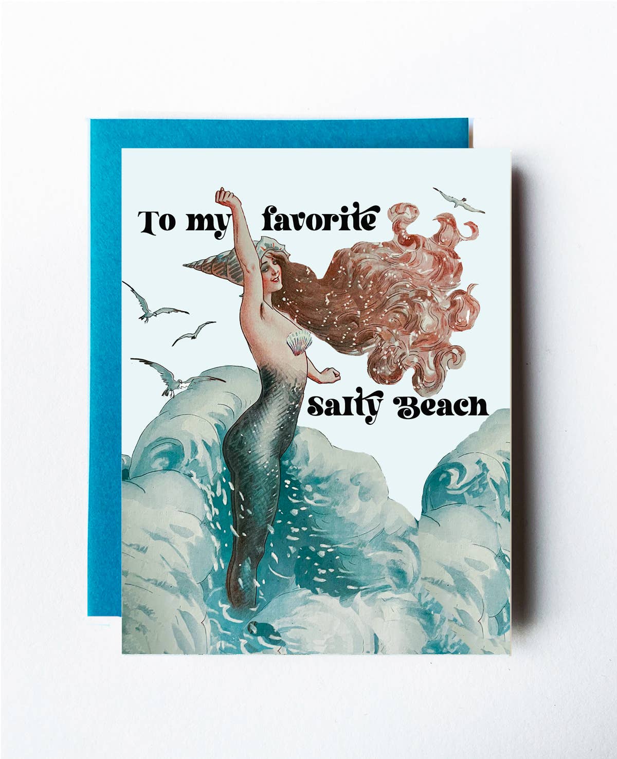 Salty Beach Mermaid Friendship Card for wholesale by The Twentieth