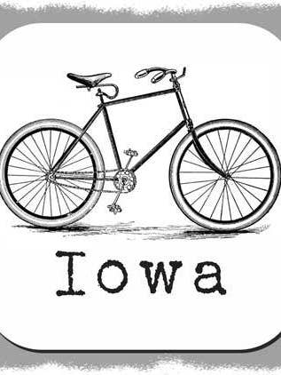 Bike By State - 3.5" x 3.5" for engroshandel hos Familiar Goods