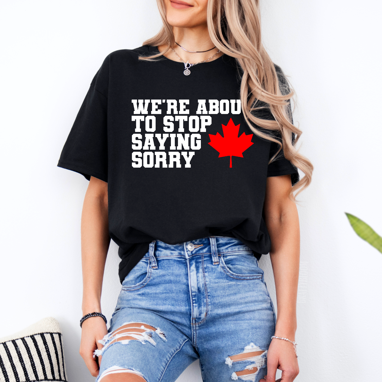 brattybloom - Wholesale Screen Printed T-Shirt - Women's - Stop Saying Sorry ADULT T-Shirt | Canadian Strong | Canadian0