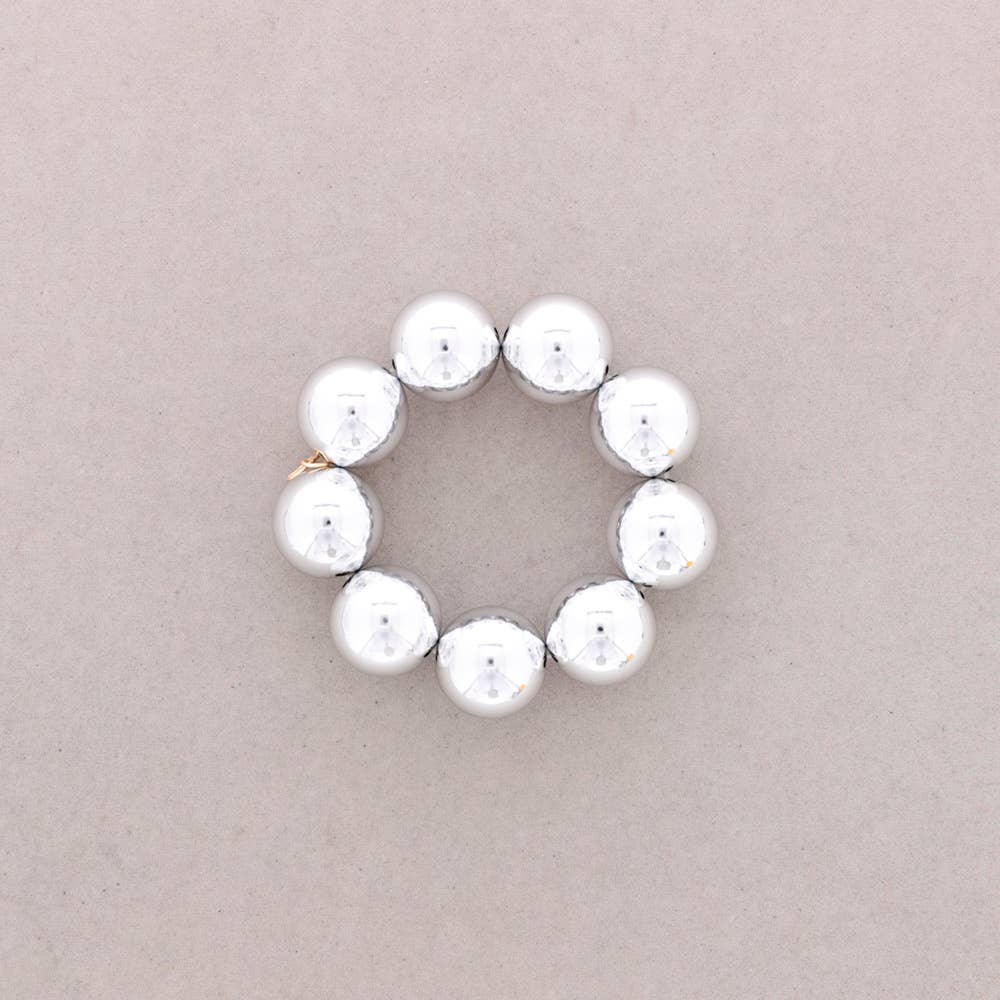 Sonata - Wholesale Snap Jewelry - Elastic Bracelet 25mm Metal Finish Beads1