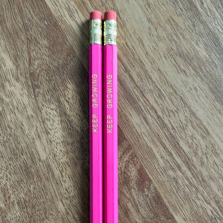 Keep Growing Hex Pencil - 5 Pack for wholesale by Pretty Peacock Paperie - Women's Empowerment