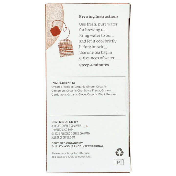 Allegro Coffee - Wholesale Health/Detox Tea - Organic Rooibos Vibrations Herbal Tea