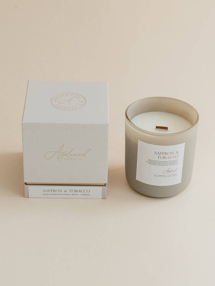 SAFFRON & TOBACCO for wholesale by Applewood Candle Co