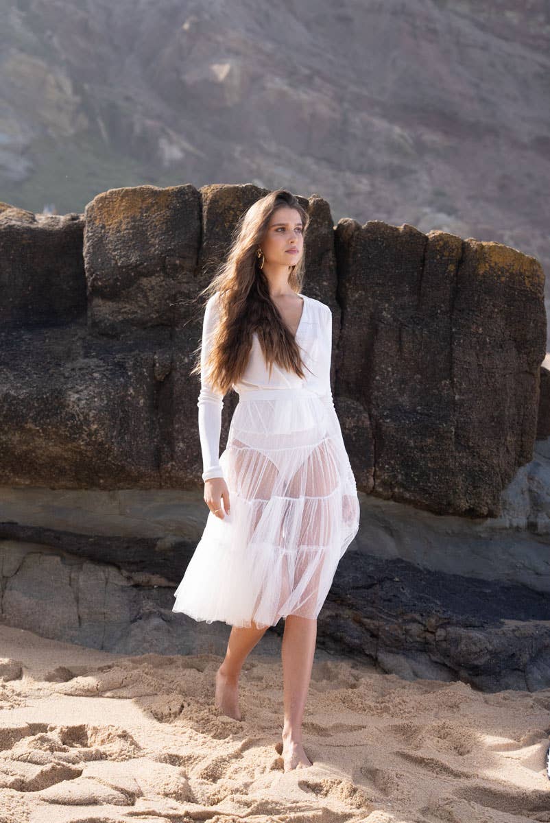 CHOKLATE PARIS – Großhandel Rock – Damen – Midirock aus Tüll mit elastischem Bund – Modell 296932