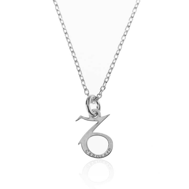 necklace - capricorn zodiac - rhodium-plated silver for wholesale by Buganto