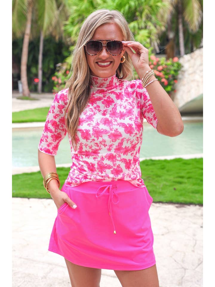 Solid Neon Pink Skort for wholesale on Faire3