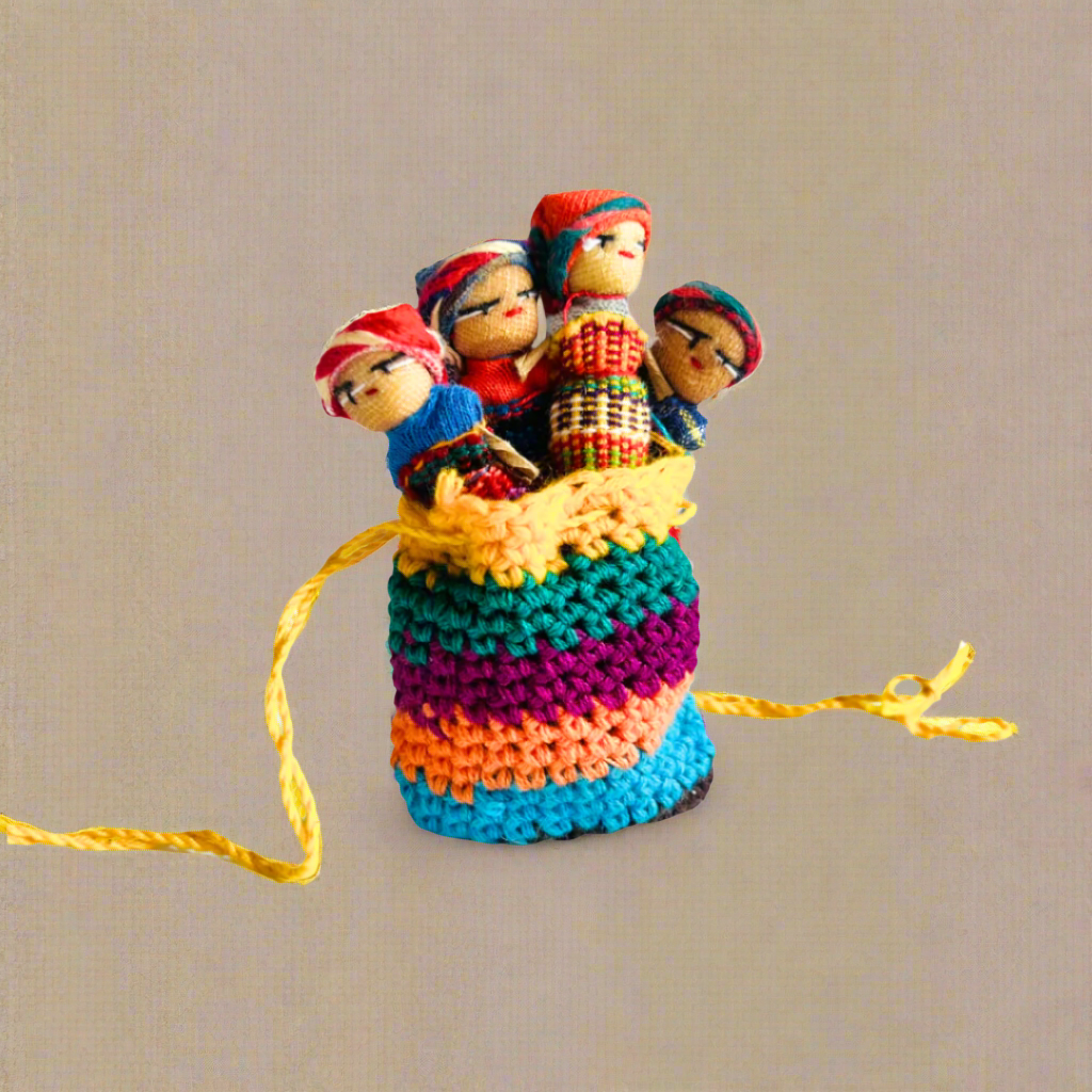 Lumily - Wholesale Doll - Kids - Worry Doll Crochet Pouch with Four Dolls - Guatemala2
