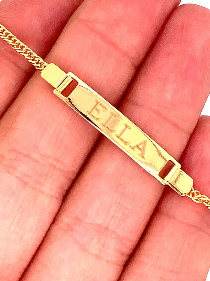 Gold Filled Baby ID Bracelet | Personalized Name Jewelry for wholesale by Haus of Monogram
