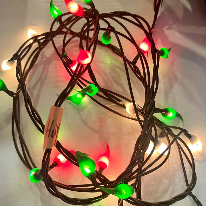 Electric HOLIDAY MIX handdipped Primitive Teeny Rice Lights for wholesale by Raggedy Junction