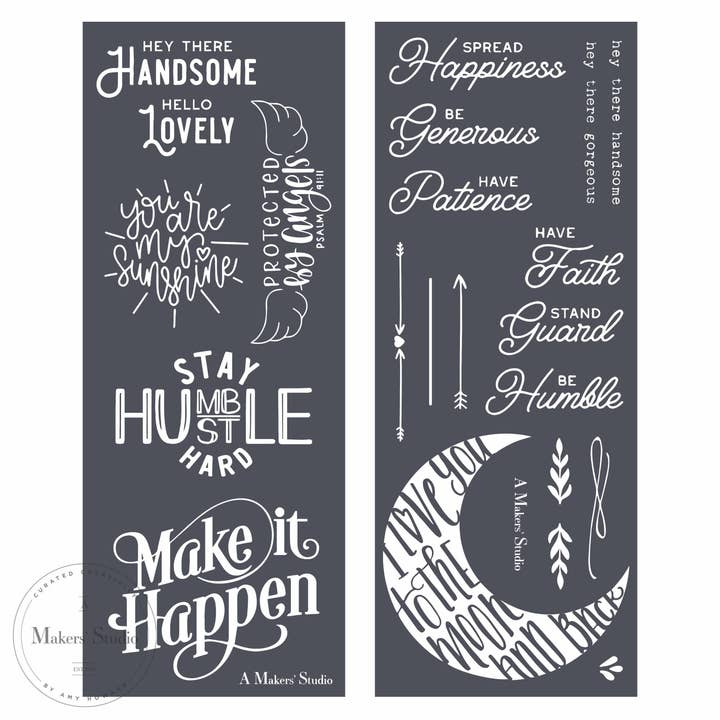 Angels and Moon - Mesh Stencil 2 pack 4.25x11 for wholesale by A Makers' Studio