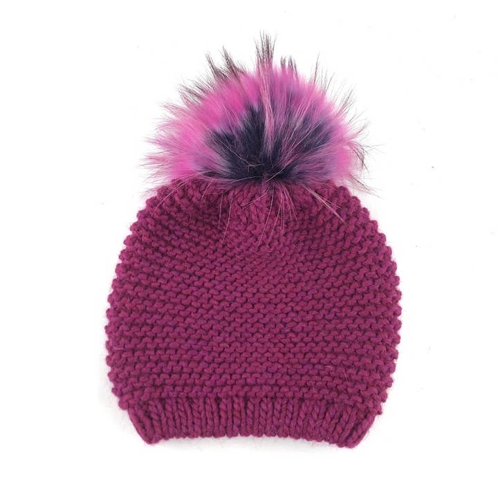 MILANO AMOUR - Wholesale Beanie - Women's - HAT WOOL BEANIE WITH REAL FUR POM POM7