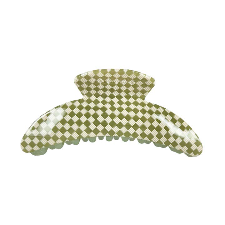 Garra de Cabelo Fina — Xadrez Verde Oliva por atacado de Karst Essentials