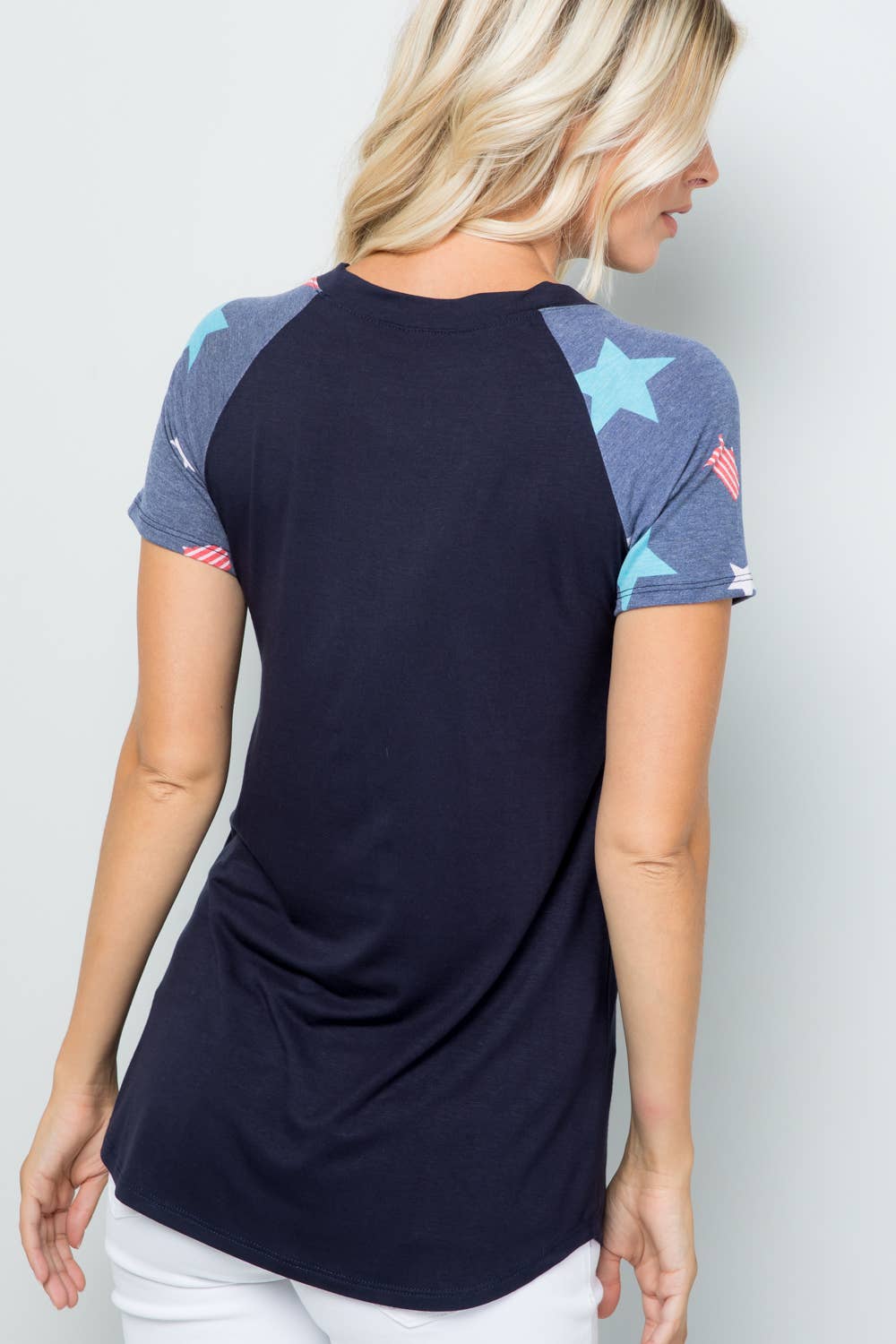 Celeste Clothing - Wholesale T-Shirt - Women's - WOMEN'S 4 OF JULY SHORT SLEEVE TOP -CT43252F4